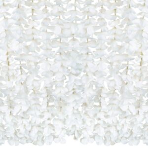 coowas 10 pack (total 65.6ft) artificial silk wisteria hanging flowers garland for home bedroom office garden wedding party wall decor white