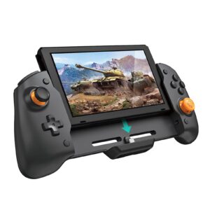 echzove switch controller grip, ergonomic switch wireless controller with six-axis gyroscope for gravity induction, twin motor vibration, power-charging input port(not for switch oled)