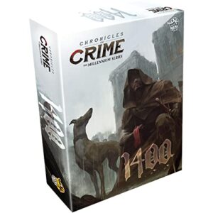 chronicles of crime millennium 1400 board game - immersive detective mystery adventure, cooperative game for kids and adults, ages 12+, 1-4 players, 60-90 minute playtime, made by lucky duck games