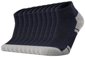 ortis cotton moisture wicking mesh ventilating running cushion low cut socks for men 10 pack(nave blue xl)