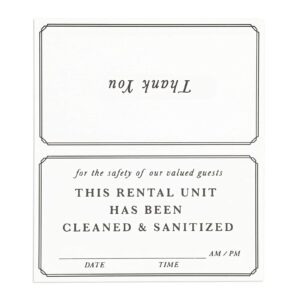 Stockroom Plus Tent Cards, This Rental Unit Has Been Cleaned (3.5 x 4 in, 200 Pack)