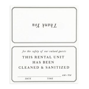 Stockroom Plus Tent Cards, This Rental Unit Has Been Cleaned (3.5 x 4 in, 200 Pack)