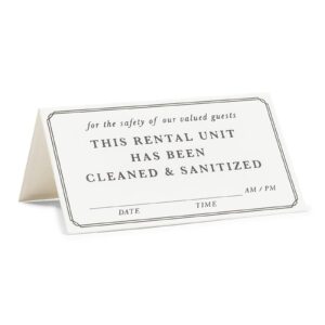 Stockroom Plus Tent Cards, This Rental Unit Has Been Cleaned (3.5 x 4 in, 200 Pack)