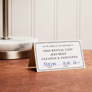 Stockroom Plus Tent Cards, This Rental Unit Has Been Cleaned (3.5 x 4 in, 200 Pack)