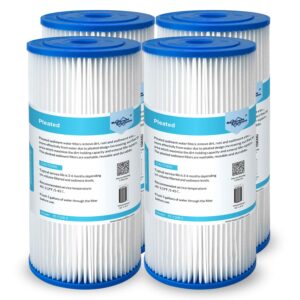 membrane solutions 5 micron pleated water filter home 10"x4.5" whole house heavy duty sediment replacement cartridge compatible with ecp10-1,ecp20-bb,r50-bbsa,fxhsc,cb1-sed10-bb (4 pack)