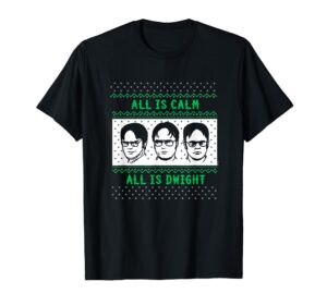 the office all is calm colorful t-shirt