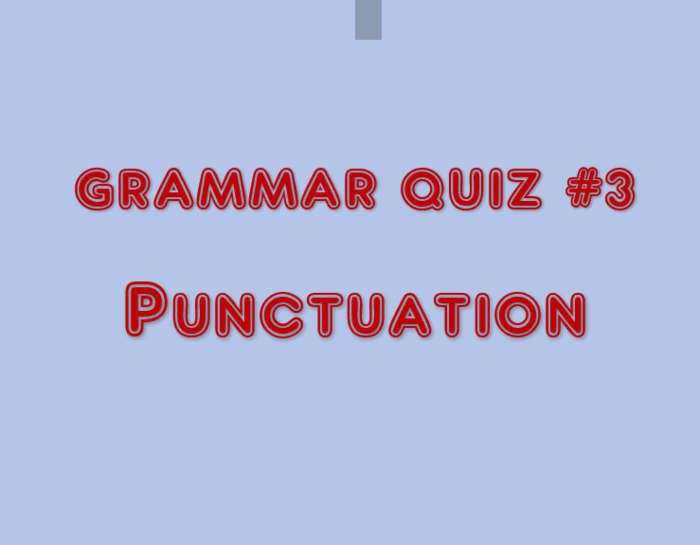 QUIZ 3 Punctuation