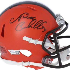 Nick Chubb Cleveland Browns Autographed Riddell Speed Pro Mini Helmet - Autographed NFL Mini Helmets