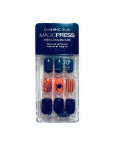 dashing diva magicpress, press-on manicure, color: orange you scared pop21