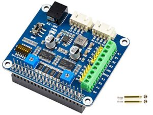 stepper motor hat for raspberry pi 4b/3b+/2b/b+/zero/w/wh/and jetson nano,drv8825 motor controller drives two stepper motors, up to 1/32 microstepping,use for 3d printer,sculpturing machine etc