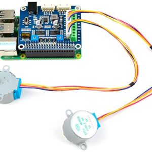 Stepper Motor HAT for Raspberry Pi 4B/3B+/2B/B+/Zero/W/WH/and Jetson Nano,DRV8825 Motor Controller Drives Two Stepper Motors, Up to 1/32 Microstepping,Use for 3D Printer,Sculpturing Machine etc