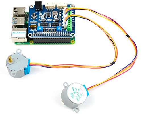 Stepper Motor HAT for Raspberry Pi 4B/3B+/2B/B+/Zero/W/WH/and Jetson Nano,DRV8825 Motor Controller Drives Two Stepper Motors, Up to 1/32 Microstepping,Use for 3D Printer,Sculpturing Machine etc