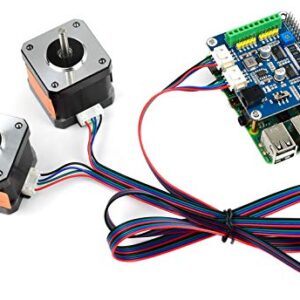 Stepper Motor HAT for Raspberry Pi 4B/3B+/2B/B+/Zero/W/WH/and Jetson Nano,DRV8825 Motor Controller Drives Two Stepper Motors, Up to 1/32 Microstepping,Use for 3D Printer,Sculpturing Machine etc