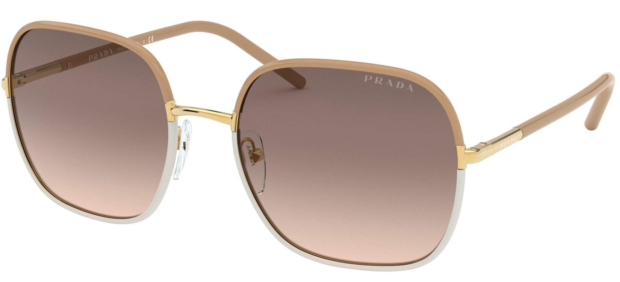 Prada 0PR67XS Beige/White/Light Brown Gradient Light Grey/White One Size