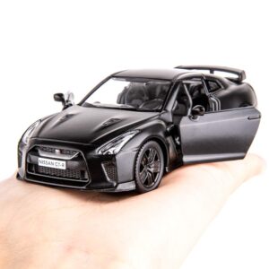 BDTCTK 1/36 Scale GTR R35 Supercar Model Toy Zinc Alloy Die-Cast Pull Back Vehicles Kid Toys for 4 5 6 Years Old Boy Girl Gift (Black)