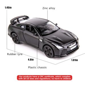 BDTCTK 1/36 Scale GTR R35 Supercar Model Toy Zinc Alloy Die-Cast Pull Back Vehicles Kid Toys for 4 5 6 Years Old Boy Girl Gift (Black)