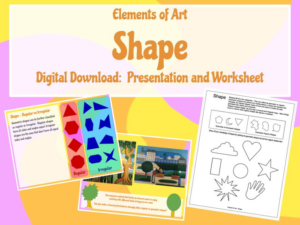 elements of art ~ shape ~ worksheet and lesson presentation