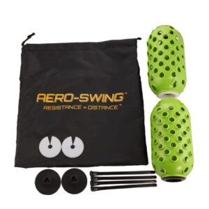 AERO-SWING - Air Resistance Pineapple Kit - Training Aid and Warm Up Equipment - Improves Swing Speed & Accuracy, Adjustable Pineapples - Uses Air Resistance, No Added Weights - 2 Units - Green