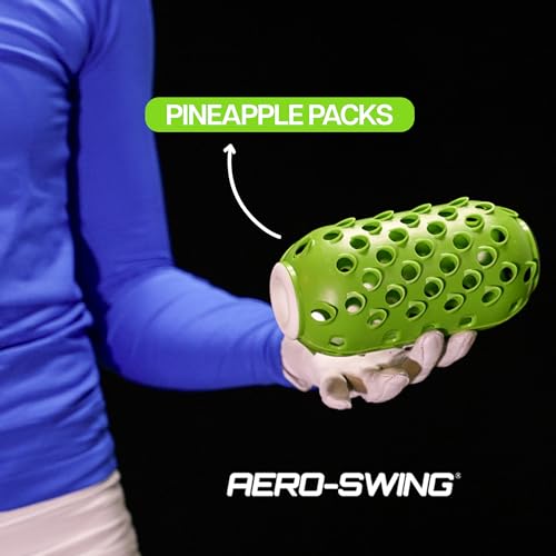 AERO-SWING - Air Resistance Pineapple Kit - Training Aid and Warm Up Equipment - Improves Swing Speed & Accuracy, Adjustable Pineapples - Uses Air Resistance, No Added Weights - 2 Units - Green