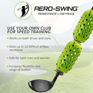 AERO-SWING - Air Resistance Pineapple Kit - Training Aid and Warm Up Equipment - Improves Swing Speed & Accuracy, Adjustable Pineapples - Uses Air Resistance, No Added Weights - 2 Units - Green