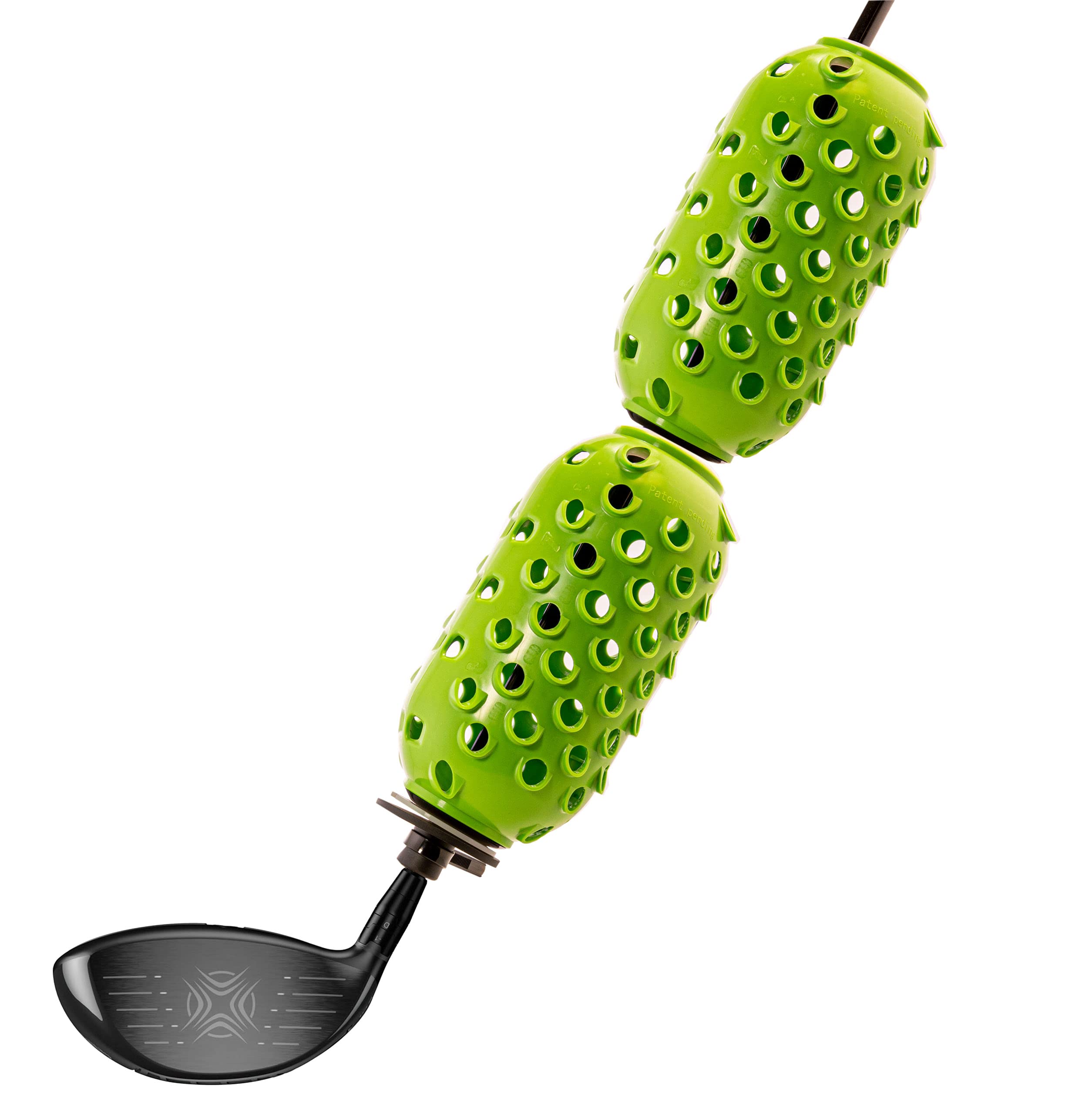 AERO-SWING - Air Resistance Pineapple Kit - Training Aid and Warm Up Equipment - Improves Swing Speed & Accuracy, Adjustable Pineapples - Uses Air Resistance, No Added Weights - 2 Units - Green