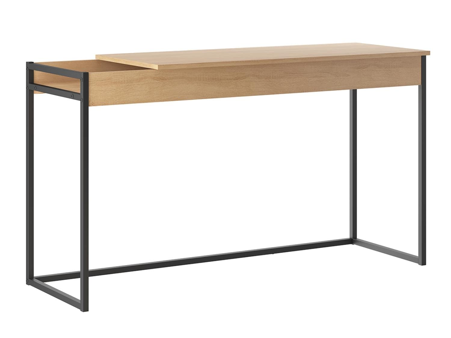 Casabianca Furniture Noa Office Desk in Birch Melamine with Black Metal Painted Frame.