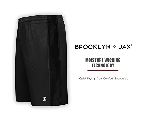 Big & Tall Men's Premium Moisture Wicking Active Athletic Performance Shorts with Pockets - 2 Pack