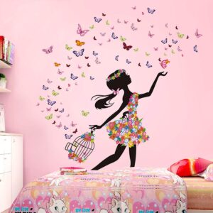 dekosh girl wall decals for baby nursery | peel & stick decorative wall art sticker for teen girl bedroom, playroom mural