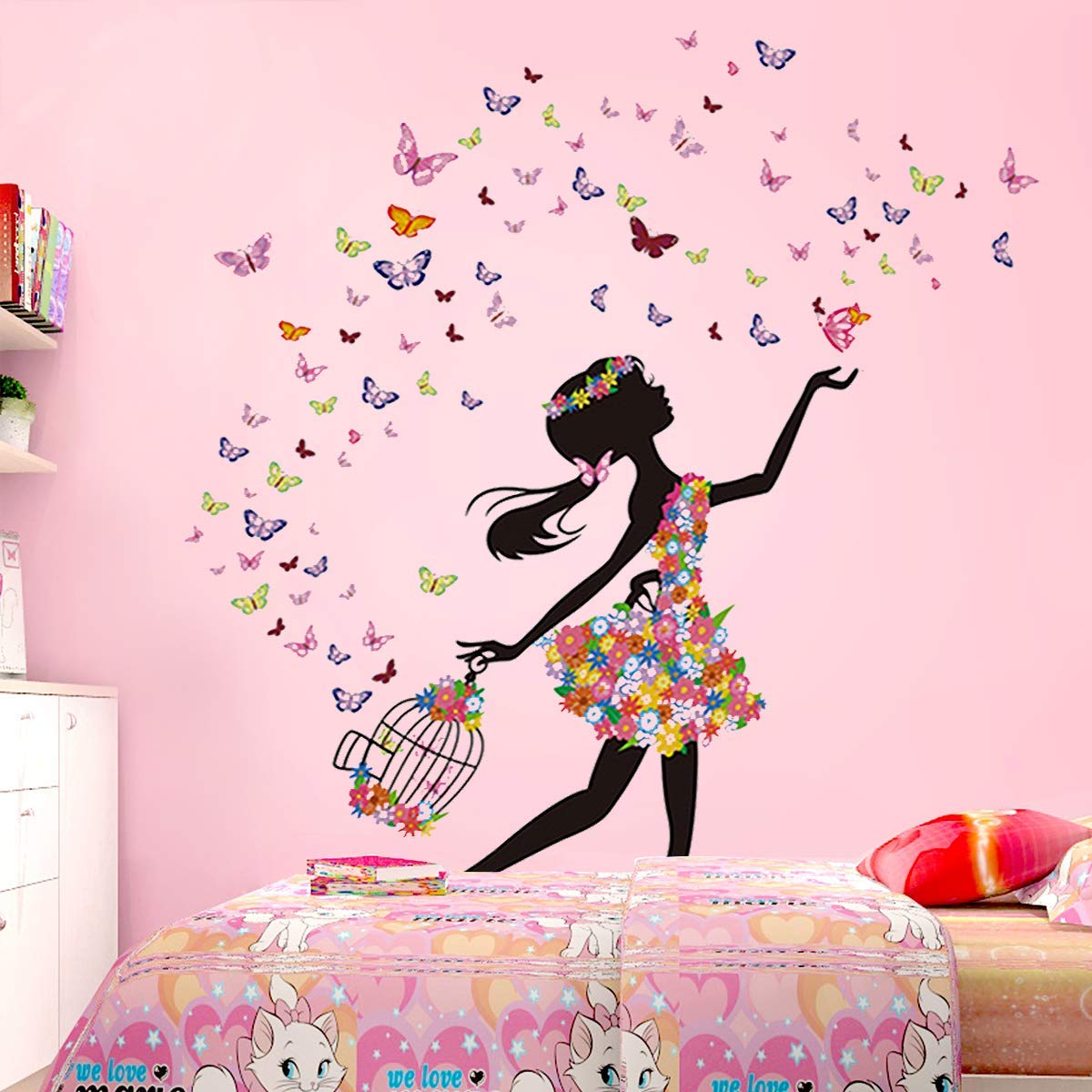 DEKOSH Girl Wall Decals for Baby Nursery | Peel & Stick Decorative Wall Art Sticker for Teen Girl Bedroom, Playroom Mural