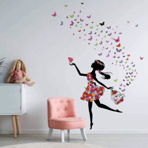 DEKOSH Girl Wall Decals for Baby Nursery | Peel & Stick Decorative Wall Art Sticker for Teen Girl Bedroom, Playroom Mural