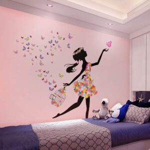 DEKOSH Girl Wall Decals for Baby Nursery | Peel & Stick Decorative Wall Art Sticker for Teen Girl Bedroom, Playroom Mural