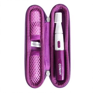 hermitshell hard travel case for conair satiny smooth ladies lithium ion precision trimmer - purple (only case)