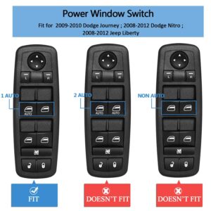 Front Driver Side Power Master Window Switch Compatible with 2009-2012 Dodge Journey 2008-2012 Dodge Nitro 2008-2012 Jeep Liberty Replace# 4602632AG