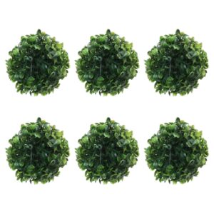 artibetter 6pcs 10cm artificial boxwood ball topiary plants round for home wedding party decor garden front patio planter deck backyard indoor outdoor decor green