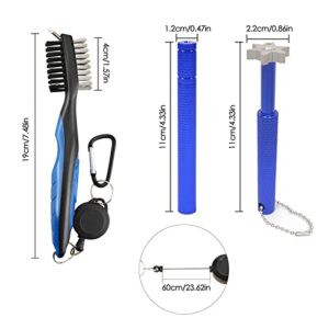 VIPMOON Golf Club Groove Sharpener Tool, Golf Club Brush Groove Cleaner with Retractable, Golf Iron Groove Sharpener for U & V-Grooves, Golf Accessories for Men (Blue)