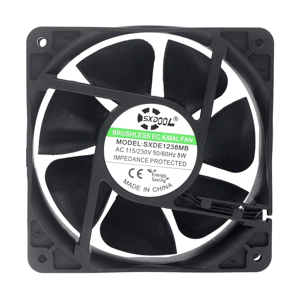 SXDOOL EC Motor Cooling Fan, 120mm Fan, 120mm 38mm AC 110V 115V 120V 220V 240V, Dual Ball Bearing 3000RPM Powerful