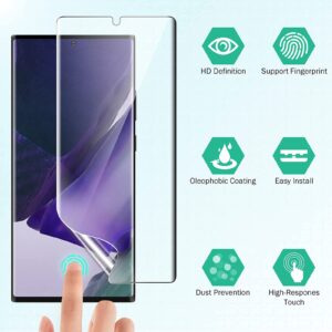 EGV [4 Pack] Compatible for Note 20 Ultra 6.9 inch, 2 Pack Soft TPU Screen Protector and 2 Pack Camera Lens Protector[Case Friendly][Bubble Free][Support Ultrasonic Fingerprint]