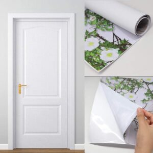 LIUCOGXI 3D Door Murals Wallpaper Landscape Stickers Peel and Stick Waterproof Self-Adhesive Removable Garden Wall Art Decoration for Home Office Pastoral 30.3"x78.7"