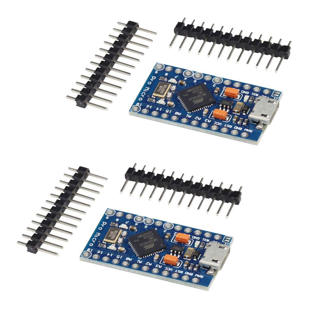 VKLSVAN 2PCS Pro Micro ATmega32U4 5V 16MHz Micro USB Development Board Module