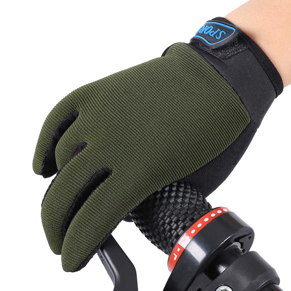 Accmor Kids Cycling Gloves, Kids Fishing Gloves, 4-10 Years Boys Girls Kids Sport Gloves, Breathable Non-Slip Full Finger Gloves for Child Cycling Climbing Riding Biking Outdoor Sports,Green