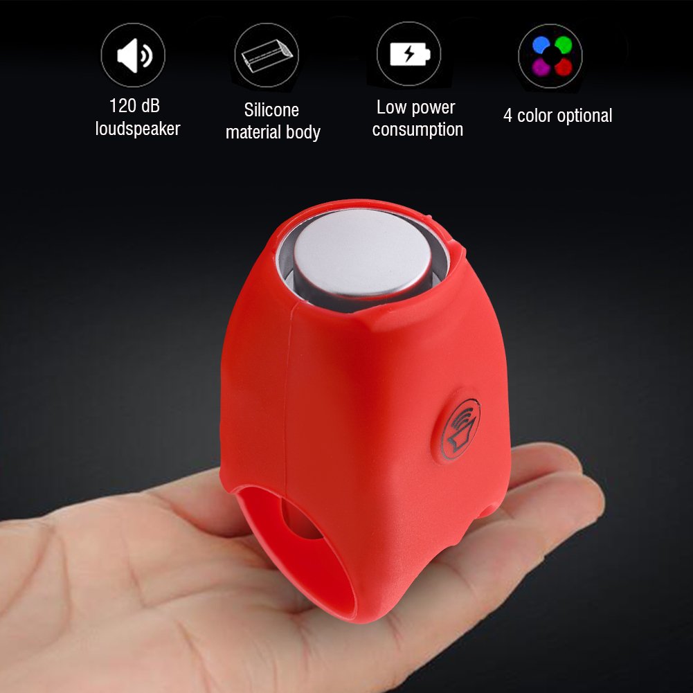 Loud Bike Horn, 120db Electric Bell Waterproof Cycle Horn with 4 Colors for Kids, Adults, Road and Mountain Bike(Red)