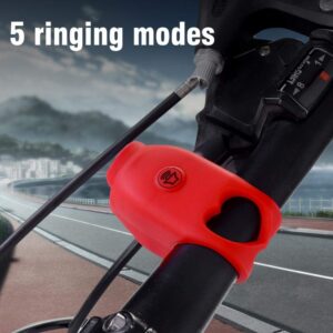 Loud Bike Horn, 120db Electric Bell Waterproof Cycle Horn with 4 Colors for Kids, Adults, Road and Mountain Bike(Red)