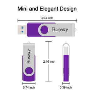 USB Flash Drive 32GB Bosexy Thumb Drive High-Speed Memory Stick for Photo Video USB3.0 Rotated Design 5Pack