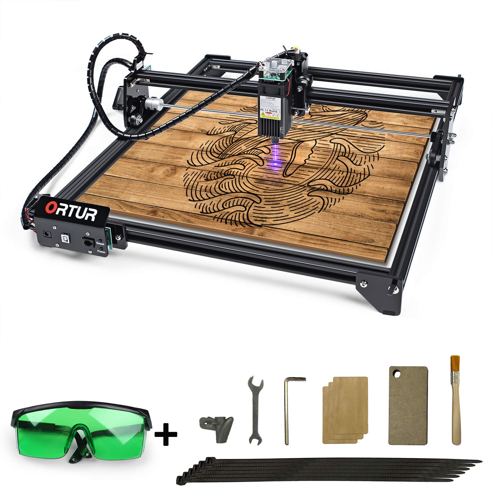 ORTUR Laser Master 2 S2 LU2-10A Laser Engraver Laser, 10000mW Engraving Cutting Machine, DIY Laser Marking for Metal, Laser Class 1