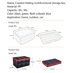 LXYLY Outdoor Waterproof Storage Box Outdoor Storage Shed Moving Folding Organizing Tool Box with Cover for Courtyard (Size : 30L, 55L)