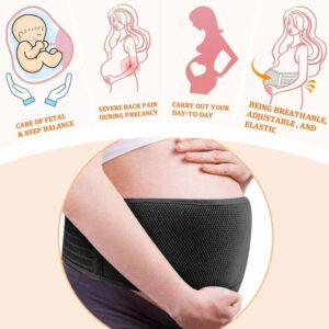 AIWITHPM Belly Band for Pregnancy Maternity Belt Pregnancy Support Belt Bump Band Abdominal Brace Belt - Relieve Lower Back, Pelvic and Hip Pain (Black/One size)