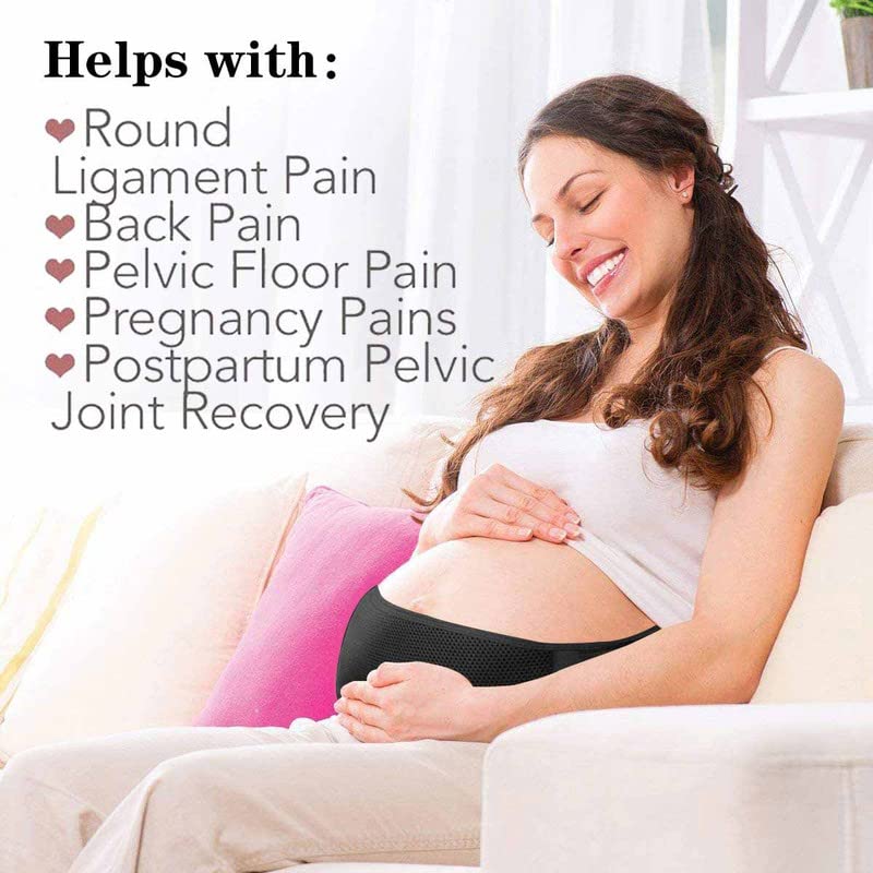 AIWITHPM Belly Band for Pregnancy Maternity Belt Pregnancy Support Belt Bump Band Abdominal Brace Belt - Relieve Lower Back, Pelvic and Hip Pain (Black/One size)