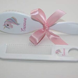 Personalized Baby Gift - Baby Brush and Comb Set, Suitable for Ages 0-3 Years, New Baby Gift - Unicorn, Unicorn Baby Gift