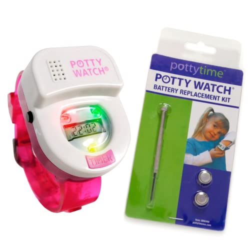 Meet Potty Watch The 1st Watch Made to Help Your Child Potty Train (Watch + Battery Replacement Kit, Pink)