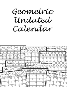 geometric undated calendar